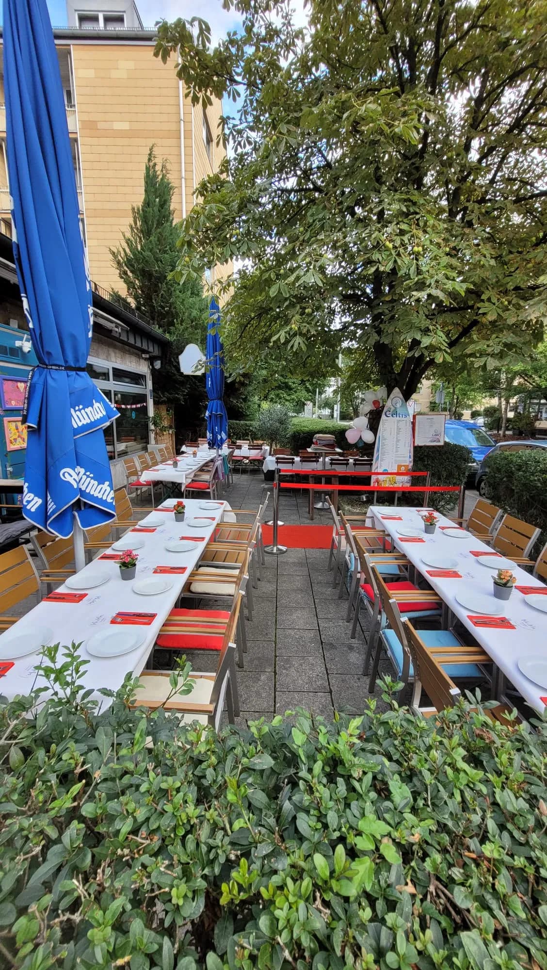 Beer garden set up for an event